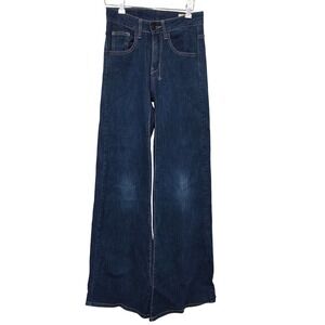 18th Amendment Colbert Wide Leg Flare Jeans Dark Wash High Rise Size 26 Long